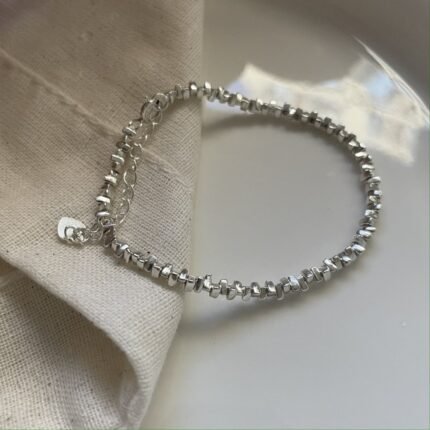 192 Small broken silver bracelet (Chain lengt: 14.5+5cm)
