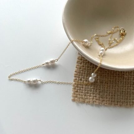 404 Hexagonal pearl necklace (Chain lengt: 45cm)
