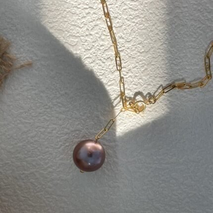 417 Purple grape natural pearl necklace (Chain lengt: 45cm)