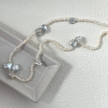 546 Petal pearl necklace (Chain length: 40cm)