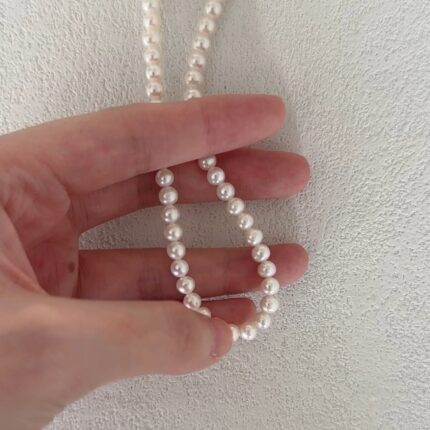 J5 Nearly round slightly flawed natural pearls necklace customized Jewelry
